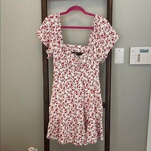 Hollister Red and White Floral skort dress